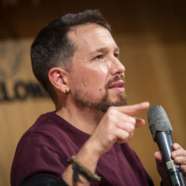 Pablo Iglesias durante el debate del Institut Sobiranies y 'Público' sobre la democratización del Estado. MONTSE GIRALT