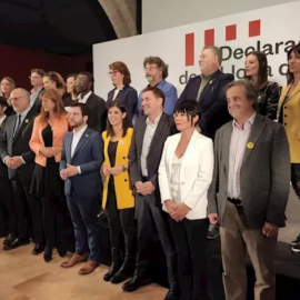 Firmantes de la Declaració de la Llotja de Mar del 25 d'Octubre de 2019./ Europa Press