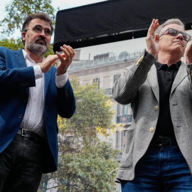 Foto d'arxiu dels encàrrecs d'ERC Lluís Salvadó i Josep Maria Jové en un acte