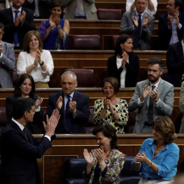 El presidente del gobierno Pedro Sánchez, tras su intervención en el pleno extraordinario para informar de su programa de Gobierno y dar cuenta del Consejo Europeo que se celebró los pasados 28 y 29 de junio. EFE