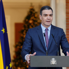 Pedro Sánchez, en el Palacio de la Moncloa, el viernes 17 de diciembre de 2021.