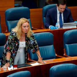 La diputada del PP, Almudena Negro, durante una intervención en el pleno de la Asamblea de Madrid.