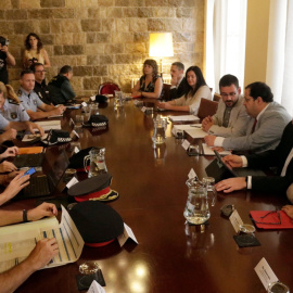 Junta local de seguretat de Girona amb el conseller d'Interior i el delegat del govern espanyol a Catalunya