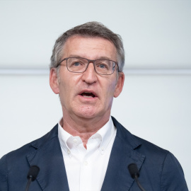 08/07/2024 El líder del PP, Alberto Núñez Feijóo, tras su reunión con el grupo del PP en el Parlament de Catalunya, a 8 de julio de 2024.