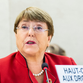 Michelle Bachelet, Alta Comisionada de las Naciones Unidas para los Derechos Humanos, habla durante la 43a sesión ordinaria del Consejo de Derechos Humanos de la ONU, el 24 de febrero de 2020, en Suiza, Ginebra.