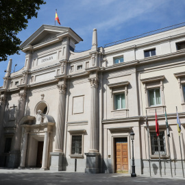 Fachada exterior del Palacio del Senado en Madrid.