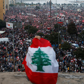 Vista general de una de las protestas en Beirut. - REUTERS