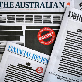 Portadas de algunos periódicos australianos 'autocensurados'. - EFE