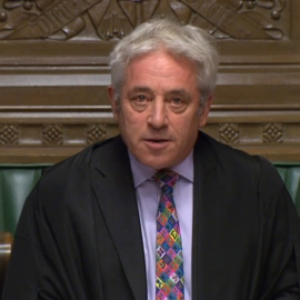 21/10/2019 - El presidente de la Cámara británica, John Bercow, en el Parlamento de Londres. / EFE