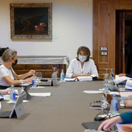 La fiscal general del Estado, Dolores Delgado, preside la reunión del Pleno del Consejo Fiscal en el pazo de Mariñán.
