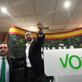 El líder de Vox Santiago Abascal, en el acto de partido en Ceuta, el 30 de octubre de 2019