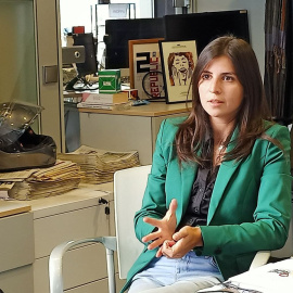 Amanda Gutiérrez, presidenta de FutPro, durant l'entrevista amb 'Públic'.