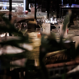 Una mesa preparada para la cena de Nochebuena en Madrid.