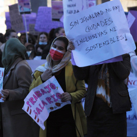 8/03/2022-Foto de la manifestación del Día de la Mujer, el 8 de marzo, en Salamanca