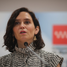 La presidenta de la Comunidad de Madrid, Isabel Díaz Ayuso, durante la inauguración de la Sede Judicial de San Lorenzo de El Escorial. E.P./C. De Luca/POOL