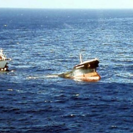 Imagen del hundimiento del Prestige- EFE