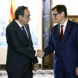Josep Rull i Salvador Illa, en la ronda de consultes