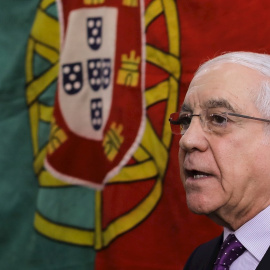 Una foto tomada el 20 de abril de 2017 de Otelo Saraiva de Carvalho, militar y estratega de la Revolución del 25 de abril de 1974.