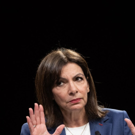 Anne Hidalgo, durante un mitin en Rennes el pasado 11 de marzo de 2022.