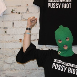 Una integrante de Pussy Riot en un concierto contra la violencia de género. Foto de archivo.