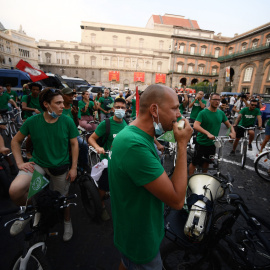 Protestas en Nápoles.