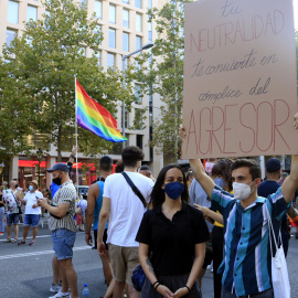 Un momento de la manifestación en Barcelona.