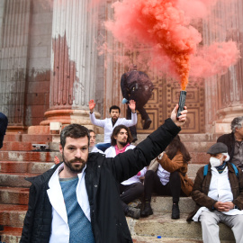 06/04/2022-Protesta organizada por Rebelión Climática frente al Congreso de los Diputados, Madrid, el 6 de abril