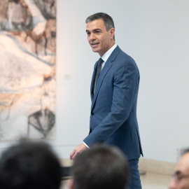 Foto de archivo del presidente del Gobierno, Pedro Sánchez, en una comparecencia en el Palacio de la Moncloa, Madrid.