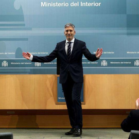 Fernando Grande-Marlaska, durante la ceremonia de traspaso de cartera en el Ministerio del Interior en Madrid. (RODRIGO JIMÉNEZ | EFE)