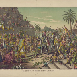 Encuentro de Hernán Cortés y Moctezuma