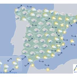 Previsión meteorológica para el lunes 25 de noviembre. / AEMET