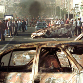 Imagen de archivo de los disturbios de El Ejido.