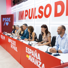 Pedro Sánchez preside la reunión de la Ejecutiva Federal del PSOE este lunes 2 de septiembre en Ferraz.