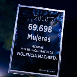 25/11/2019- Un cartel durante la manifestación en Madrid con motivo del Día Internacional para la Eliminación de la Violencia contra las Mujeres. / EUROPA PRESS