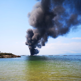 Imagen del siniestro cerca de O Grove. | EP