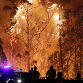 Un incendio del pasado verano en la parroquia de Chandebrito (Galicia). / EFE