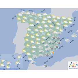 Previsión meteorológica para el martes 3 de diciembre. / AEMET