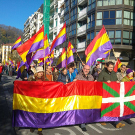 Movilización realizada en 2017 por la Junta Republicana de Euskadi coincidiendo con el día de la Constitución. JUNTA REPUBLICANA DE EUSKADI