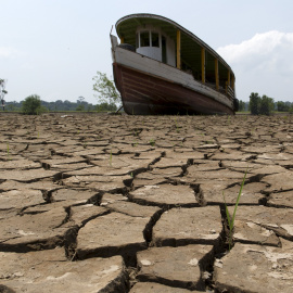 La sequía ha dejado así el río Amazonas a su paso por Manaus / . BRUNO KELLY (REUTERS)