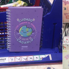 Imagen de las agendas en la zona escolar de un centro comercial, tal y como lo denunciaba una usuaria.