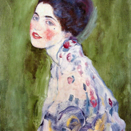 El "Retrato de una dama" de Klimt que robaron de la galería en Piacenza.
