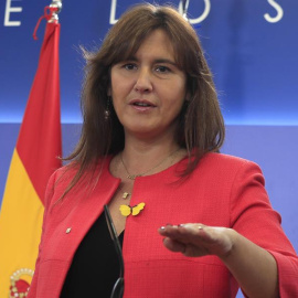 La diputada de Junts per Catalunya Laura Borrás ofrece una rueda de prensa en el Congreso de los Diputados