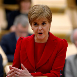 Nicola Sturgeon, este martes en el Parlamento escocés.