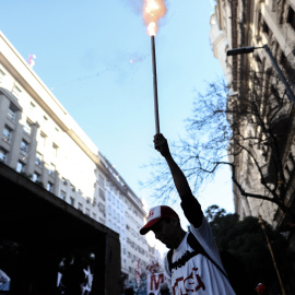 12/05/2022 Los manifestantes protestan en Buenos Aires contra “el hambre y la pobreza” y “el ajuste” que propone el Fondo Monetario Internacional (FMI)