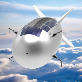 Ilustración del dirigible autónomo Stratobus. /THALES ALENIA SPACE