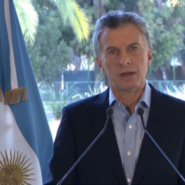 29/08/2018.- Captura de un video cedido por la Presidencia de Argentina, que muestra al mandatario argentino, Mauricio Macri, mientras anuncia un acuerdo con el Fondo Monetario Internacional (FMI) hoy, miércoles 29 de agosto de 2018, en Buenos Aires (Arg