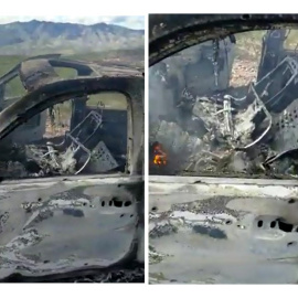 Así quedó uno de los vehículos atacados en la región mexicana fronteriza con los Estados Unidos. / EFE