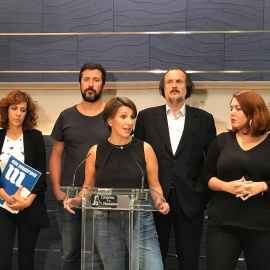 Yolanda Díaz, Alexandra Fernández, Antón Gómez Reino y otros diputados de En Marea. E.P.