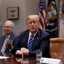 El presidente de los Estados Unidos, Donald Trump, durante una reunión en la Casa Blanca. (ALEX EDELMAN | EFE)