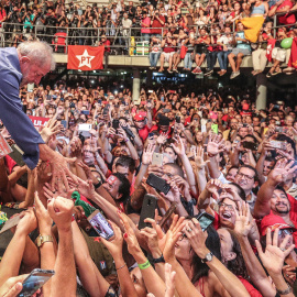 Lula Da Silva en un acto de campaña.